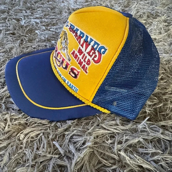 Vintage Carson & Barnes Circus Snapback Blue Mesh Trucker Hat Clowns EUC - Picture 2 of 5
